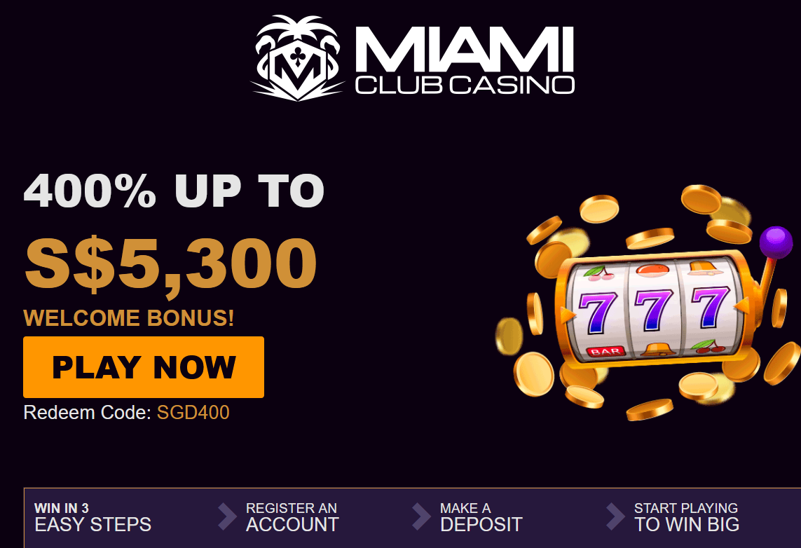 Miami Club Casino - 400% Up to
                                          $5300 Welcome Bonus