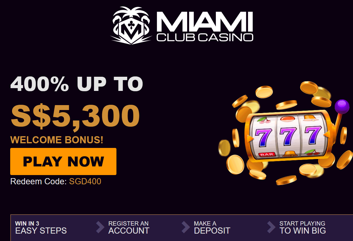 Miami Club Casino -
400% Up to $5300 Welcome
Bonus Miami Club Casino - 400% Up to
$5300 Welcome Bonus