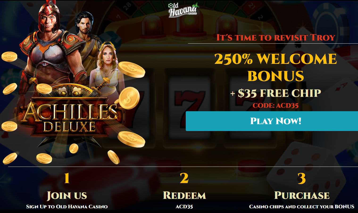 250% WELCOME BONUS | + $35 FREE CHIP