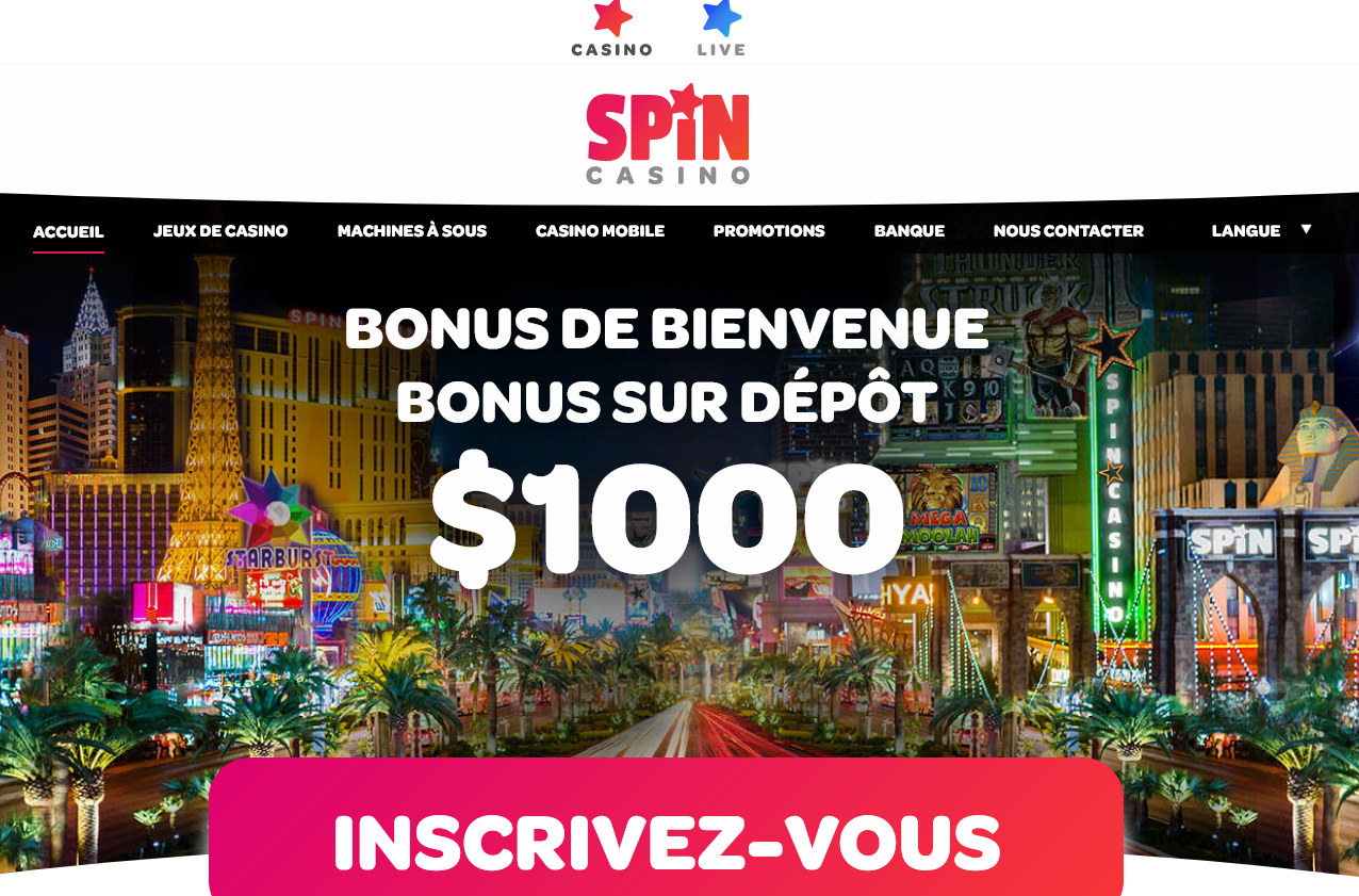 BONUS DE BIENVENUE BONUS SUR DÉPÔT $1000 BONUS DE BIENVENUE BONUS SUR DÉPÔT $1000
