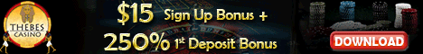 $15 sign up bonus + 250% 1st deposit bonus